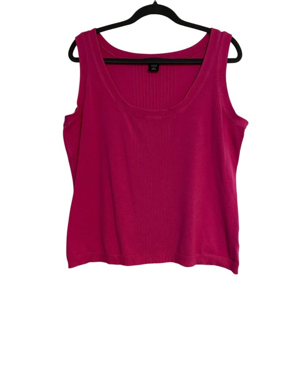 Pierre Cardin Women's 2X Pink Tank Top Sleeveless Sweater Knit Ribbed Front